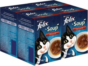 Felix Soup Vlees Selectie - Kattenvoer - 24 x 48 g