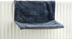 Hangmat Sleepy voor aan een radiator - Kat - Blauw